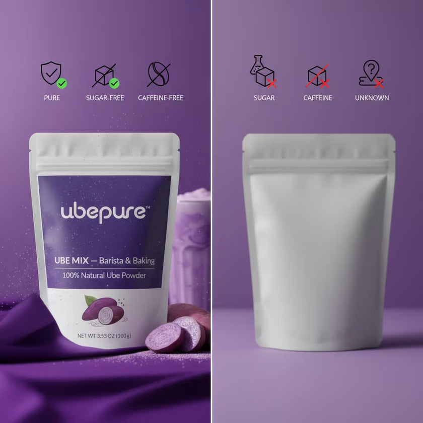 pure ube powder natural sugar free caffeine free comparison purple yam