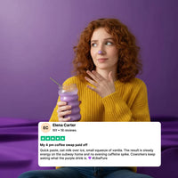 ube powder customer review caffeine free purple yam latte testimonial